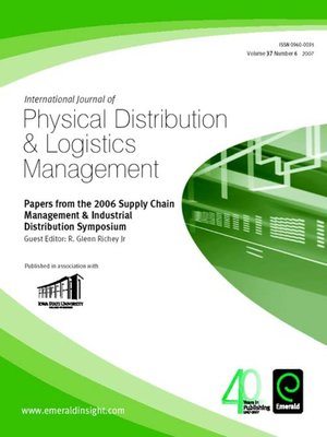 cover image of International Journal of Physical Distribution & Logistics Management, Volume 37, Issue 6